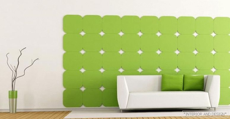 Зелена боја во дизајн на дневна соба - слика 7