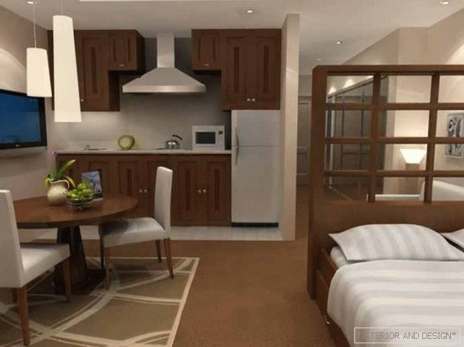 Спална соба-дневна соба со изолирана кујна 1