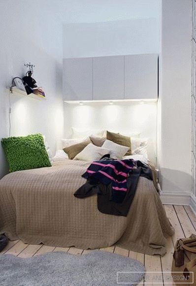 Дизајн карактеристики на мала спална соба без прозорци 3
