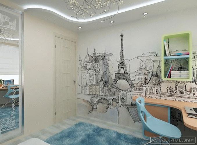 Фотографија на соба за тинејџерка во стилот на Париз
