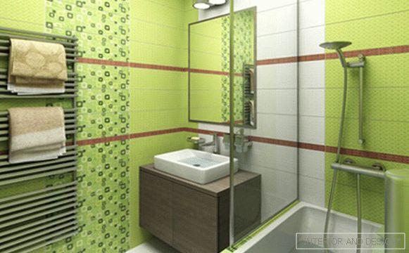 Плочка зелена во внатрешноста на бања - 1