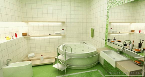 Плочка зелена во внатрешноста на бања - 4