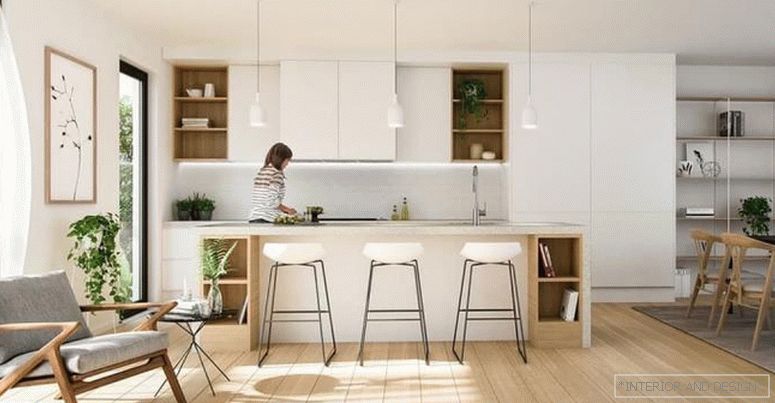 Завеси за кујната во стилот на минимализмот 2
