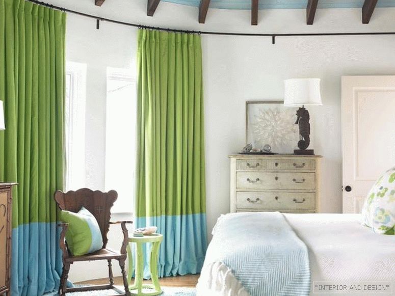 Зелени завеси за спална соба 3