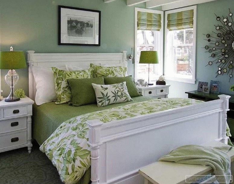 Зелени завеси за спална соба 5