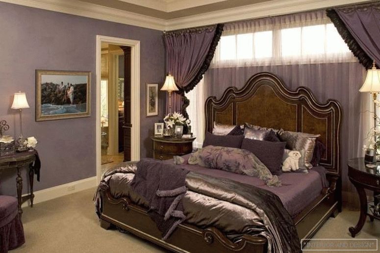 Пурпурни завеси за спалната соба 1
