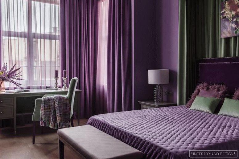 Пурпурни завеси за спална соба 5
