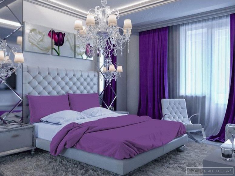 Пурпурни завеси за спална соба 6